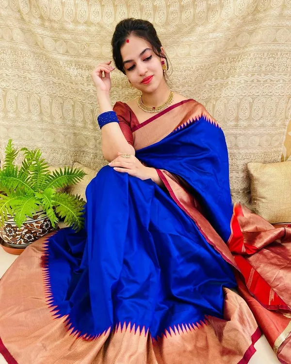 Dark_Blue_Embellished_Banarasi_Jacquard_Saree_(Dark_Blue)
